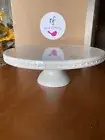 Nora Fleming RETIRED C6 Pearl Dot 12” Stoneware Pedestal Cake Plate/Server-NEW