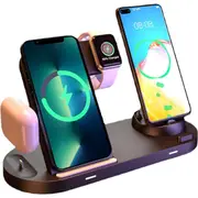Foldable 6-in-1 Wireless Charger 15W Wireless Charger for iPhone/iWatch/AirPods