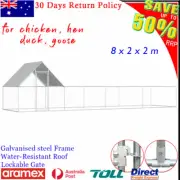 Outdoor Chicken Cage with Roof Farm Poultry Hen Duck Enclosure Large Bird Aviary