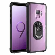 For Samsung Galaxy S9 Magnetic Ring Rugged Shockproof Case Heavy Duty Protective Back Cover (Clear)