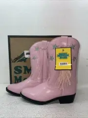 New Kids Pink With Fringe Smoky Mountain Cowboy Boots. 1058 C 13.5 13 1/2. 23-67