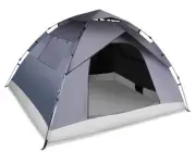 1/2/3/4 Person Pop-Up Camping Tent, Instant Setup Family Tent with Double