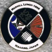 Nice Dated 1998 Nagano Merrill Lynch Round Olympic Sponsor Pin