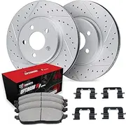 R1 Concepts Rear Brakes and Rotors Kit |Rear Brake Pads| Brake Rotors and Pads| Optimum OEp Brake Pads and Rotors |Hardware Kit WBUH1-42074