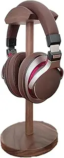 Premium Wooden Headphone Stand - Elegant Desktop Headset Holder for Gaming Headphones, AirPods Max, Sony, Bose - Natural Walnut/Beech Wood Headphone Hanger with Non-Slip Base Stable (Natural Walnut)