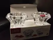 Cristal D'arques Paris Genuine Lead Crystal Sweatheart Candle Holders