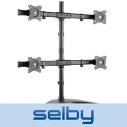 13 - 27" Inch 8kg Vertical Quad 4 LCD Monitor Freestanding Desktop Stand VESA