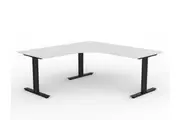 OL Agile Fixed Height 90Degree Workstation White Top with Black Frame