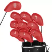 10 Pcs Leather Iron Head Hat Cover Golf Club Iron Head Protector Universal*