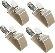 4pcs Trouser Clips Mattress Fasteners Adjustable Boot Straps Pants Fixing Clips Pant Keepers Trouser Fixing Clips Elastic Holders Motorcycle Boot Straps Windproof Clips Boot Clips