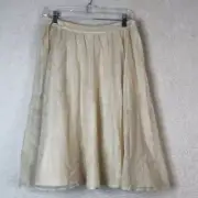 NWT Escada Womens Off White Mesh Overlay Rock Skirt SIZE 8 NEW WITH TAGS
