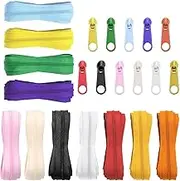 Glarks 33 Yards 11 Colors Sewing Zippers #3 Nylon Coil Zippers with 110Pcs Zipper Sliders for DIY Tailor Sewing Crafts Supplies