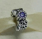NEW AUTHENTIC PANDORA CHARM TWICE AS NICE SPACER PURPLE 791224CFP W SUEDE POUNCH