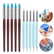 10 PCS Silicone Polymer Clay Sculpting Tool Pen Rubber Tip Color Shaping Wipe