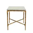ARIES SQUARE MARBLE SIDE TABLE GOLD By Florabelle Living