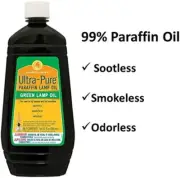 ¼ Gallon (32 oz) Ultra-Pure Lamp Oil Green - Liquid Paraffin Oil for Indoor u...