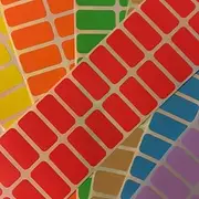 Colored Label Sticker Rectangle in 12 Colors 35.6x16.9mm Writable Labels, Self-Adhesive Sticky Coloured Labels, 240 Lables,Red