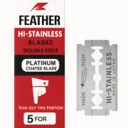 Feather Double Edge Razor Blades 100-Pack Japanese Platinum Sharp Shaving