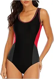 [BLEXX] One-Piece Large Swimsuits Women's Sports Swimwear Professional Sports Swimwear Printed Bikini Race Back Beach Wear Bathing Suits (Color : Style 1, Size : M)