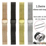 Watch Strap 16mm 18 20mm 22mm 24mm 1.0Wire Stainless Steel Meshed Loop Mesh Band