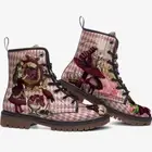Alice in Wonderland Vegan Leather Boots Pink Diamond Caterpillar Cheshire Cat