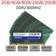 16GB 8GB 4GB 2GB DDR2 800MHz PC2-6400S 200Pin SODIMM Laptop Memory ADATA LOT BT