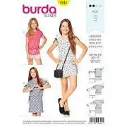 Burda Sewing Pattern 9344 Girls Childs Dress Top Size 6-13 Uncut