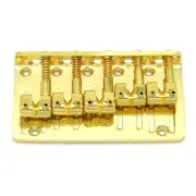 5 String Fixed Bass Bridge Metal L-Shaped Saddle Bridge Top Load Tailpiece Gold