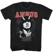 ACDC Mens New T-Shirt SM - 5XL Angus Young Portrait Official 100% Black Cotton