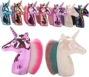 [SOESFOUFU] 1pc Unicorn Shape Rose Makeup Brush Foundation Brush for Women Professional Cosmetics Brush Golden Handle and Pink Bristles Bag Package
