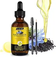 Organic Black Seed Oil 2.02 fl oz (60ml), Black Seed Oil for Eyebrow and Eyelash, Organic Cold Pressed, Natural Hair Oil