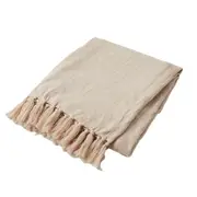 Pilbeam Living Calla 127x152cm Cotton Throw Blanket Sofa/Bed Couch Decor Blush