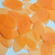 Navette Leaf Sequin 1.5" Neon Light Orange Transparent Glossy See-Thru Paillette