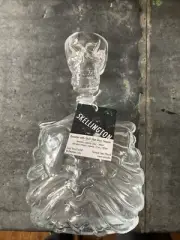 Skeleton Whiskey, Decanter With Skull Shot Glass Stopper. Godinger New