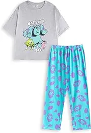 [Disney] Monsters Inc Women's Grey Top | Short Sleeve 'Not Your Boo!' Graphic Tee | Featuring Sully, Boo & Mike Wazowski