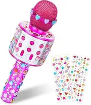 Girls Toys for 5-12 Year Old Girl Kids, Craft Kits for Kids Microphone Toys for 6-12 Year Old Toddler Boy Bluetooth Singing Microphone Birthday Present Age 6 7 8 9 10 Children Karaoke Pink MIC
