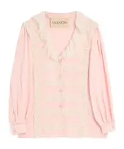 HAMMERED SATIN SHIRT IT40,IT44,IT42,IT38,IT36 Pink white/ivory white