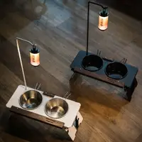 在飛比找誠品線上優惠-DONARTURO 寵物碗架 含露營燈組合/ 黑色