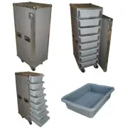 8 SMALL TUB - DRAWER HEAVY DUTY 3/8" PLY ATA WORK CASE w/WHEELS!