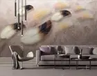 3D Feather Pattern Colorful Self-adhesive Removeable Wallpaper Wall Mural