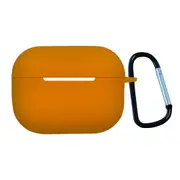 For AirPods Pro 2nd Gen Case, Protective Silicone Cover, Snap Hook, Orange