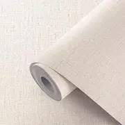 [Akywall] Beige Peel and Stick Wallpaper Grasscloth Contact Paper Textured Removable Fabric Linen Self Adhesive Stick on Wall Paper Waterproof Vinyl Roll for Cabinet Drawer 15.7" x 78.7"