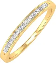 [FINEROCK] Channel Set Princess Cut Diamond Wedding Band Ring in 10K Gold (0.15 cttw) (I1-I2 Clarity)