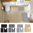 Memory Foam Bath Mat Toilet Soft Non-Slip Bathroom Mat Super Absorbent Bath Mats