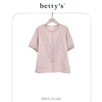 在飛比找Yahoo奇摩購物中心優惠-betty’s貝蒂思 蕾絲壓線花花網紗袖T-shirt(共二