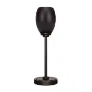 Unbranded Table Accent Lamp 17.26" Toggle Button Dark Granite W/ Glass Shade