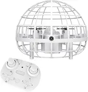 Children's Drone Remote Control Stunt Floating Ball Induction Quadcopter Children's Toys Rotate Around and Control The Floating Ball M White