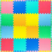 Foam Puzzle Floor Play Mat for Kids and Babies with Solid Colors, 36 or 16 Inter