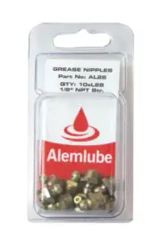 Alemlube Display 1/8" NPT Grease Nipples Pack of 10 AL28