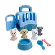 Realistic Pet Care Set for Kids Pet Grooming Set Toy Mood Appease Child Dog Raise Toy with Carrier Educational Dollhouse